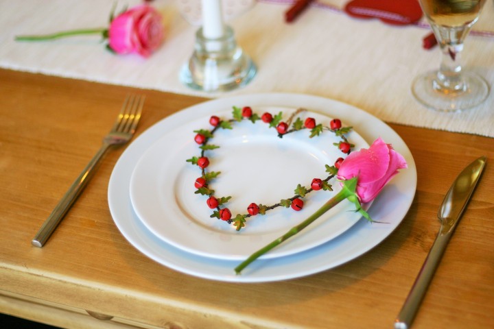 Comfort & Joy Valentine dinner with heart